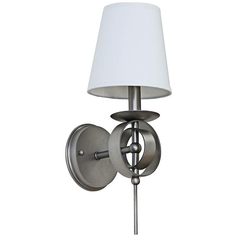 Image 1 Lake Shore Compass 17 inch High Satin Pewter Wall Sconce