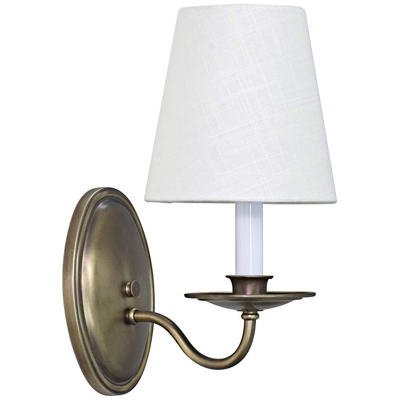 Image 1 Lake Shore Curved 11 1/2" High Antique Brass Wall Sconce