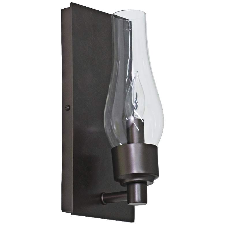 Image 1 Lake Shore Hurricane 9" High Mahogany Bronze Wall Sconce