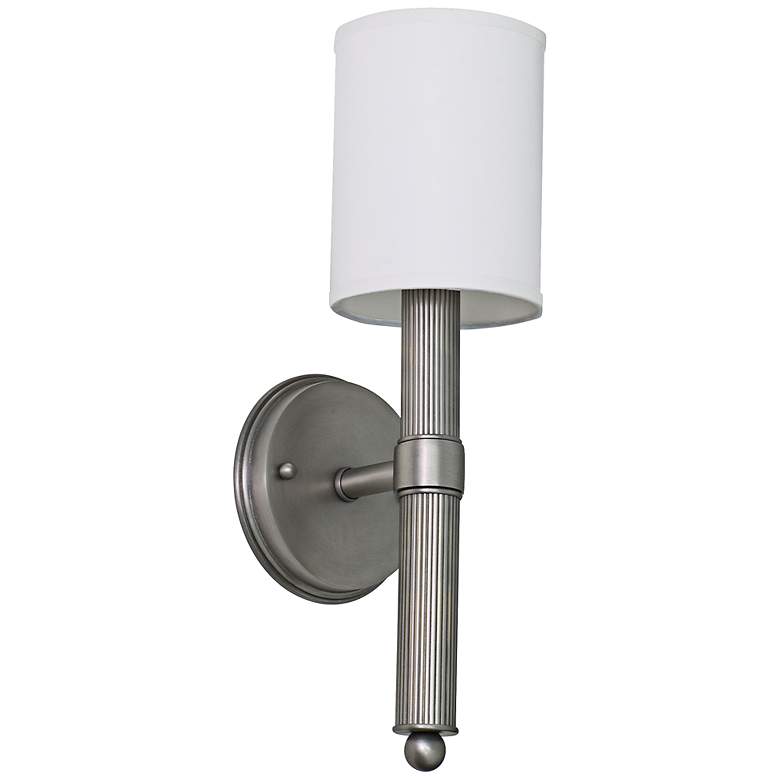 Image 1 Lake Shore Torch 16" High Satin Pewter Wall Sconce