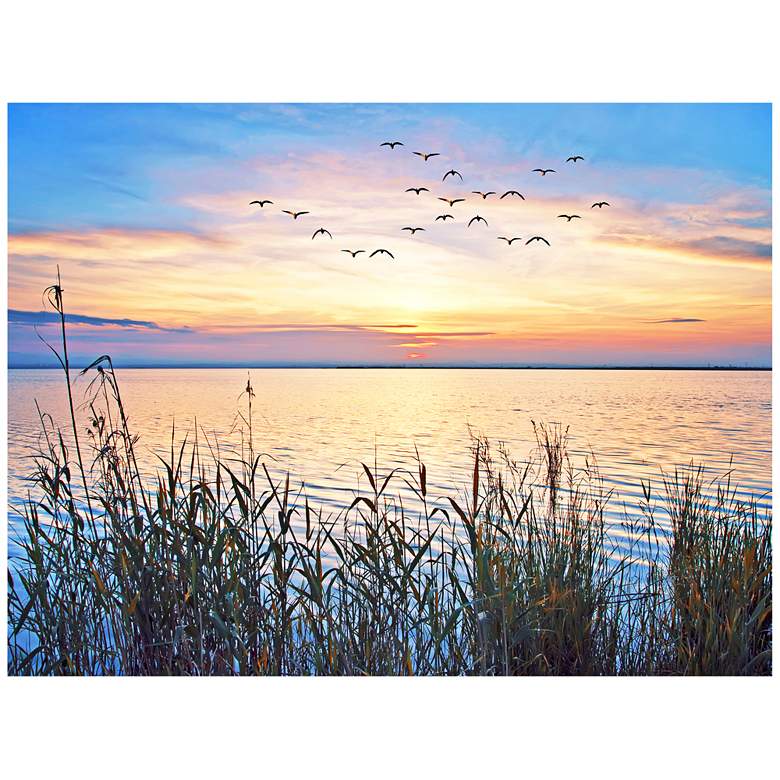 Image 1 Lake Sunset 40 inch Wide All-Season Outdoor Canvas Wall Art