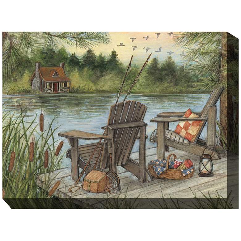 Image 1 Lake Time 40" Wide All-Weather Outdoor Canvas Wall Art