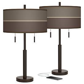 Image1 of Lakebed Set Robbie Bronze USB Table Lamps Set of 2