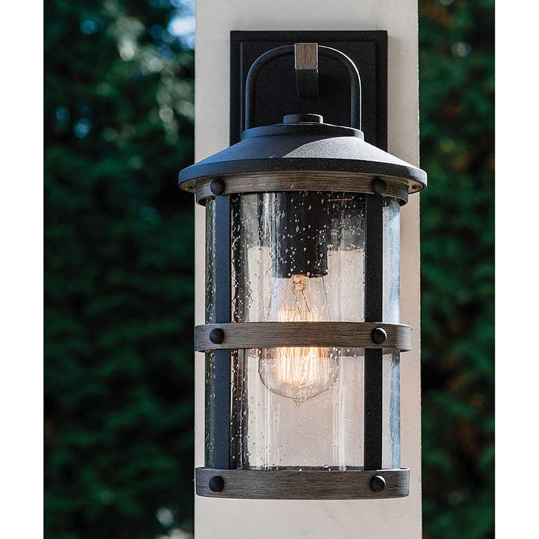 Image 1 Lakehouse 14 1/2" High Black Outdoor Wall Light