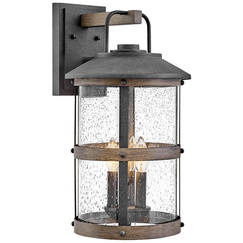 Image 1 Lakehouse 19 3/4"H Aged Zinc 3-Light LED Outdoor Wall Light