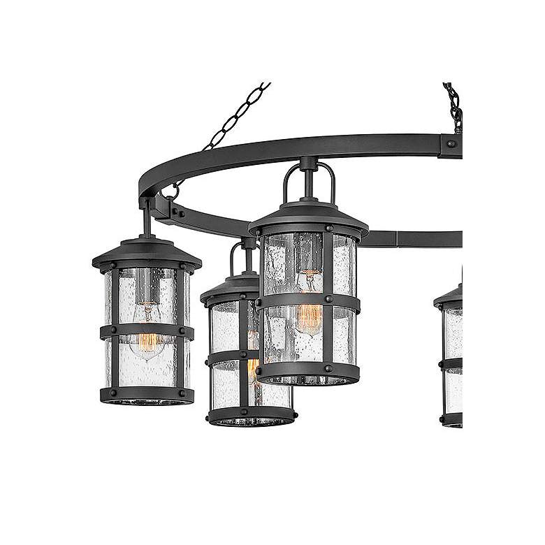 Image 2 Lakehouse 42" Wide 12V Black Wagon Wheel Lantern Outdoor Chandelier more views