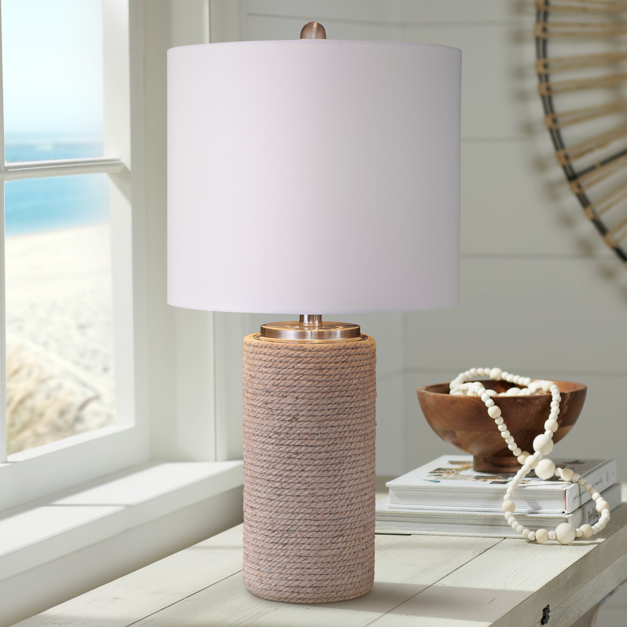 large natural table lamp