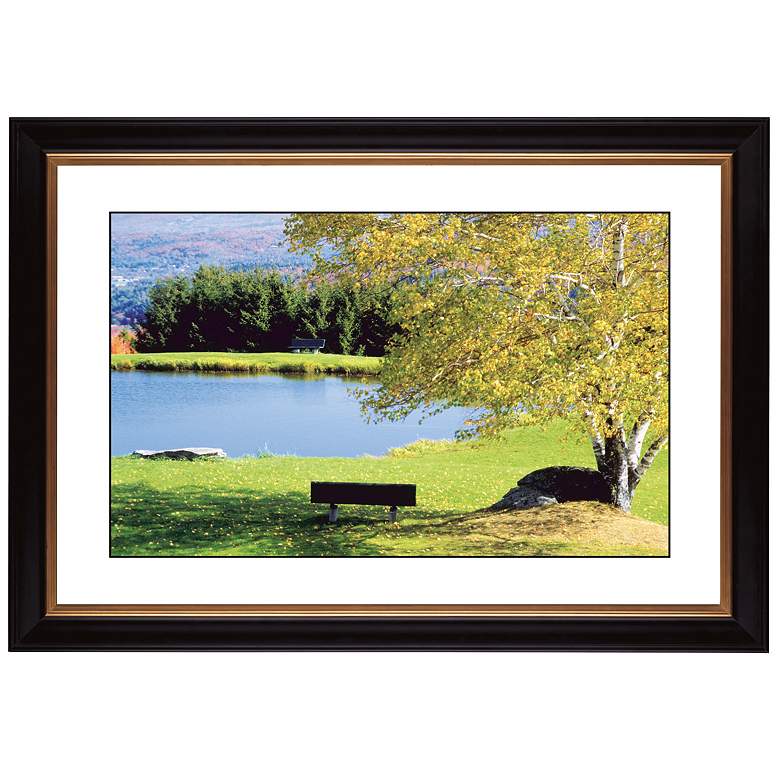 Image 1 Lakeside Bench Giclee 41 3/8 inch Wide Wall Art
