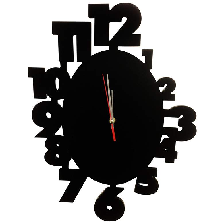 Image 1 Laketon Black 18 inch Wide Wall Clock