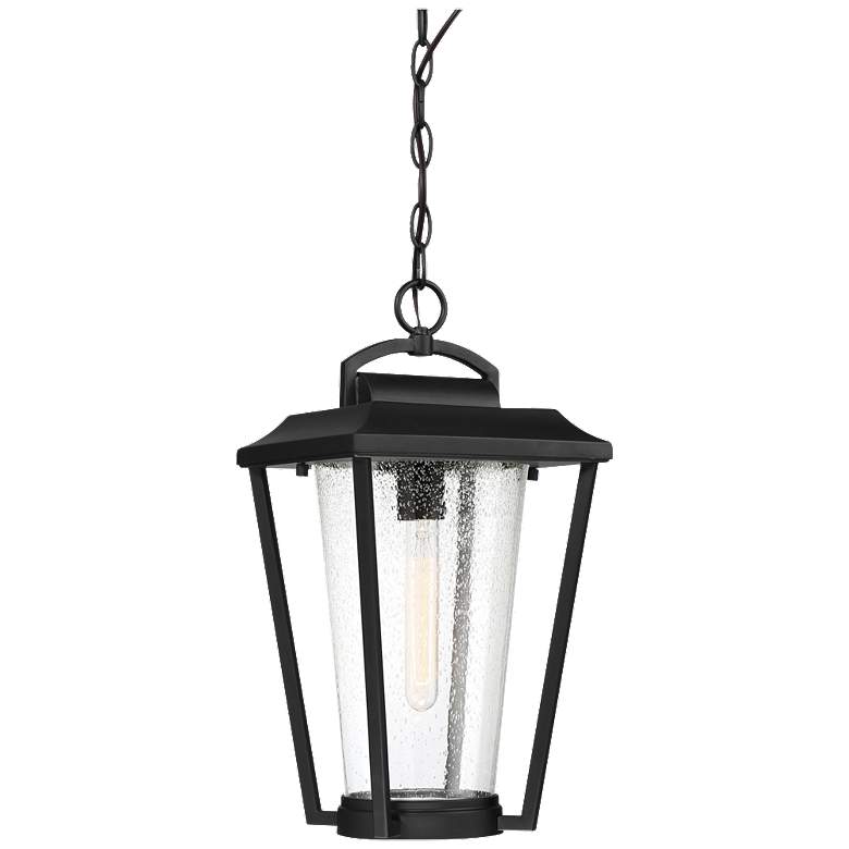 Image 1 Lakeview; 1 Light; Hanging Lantern; Aged Bronze Finish w Clear Seed Glass