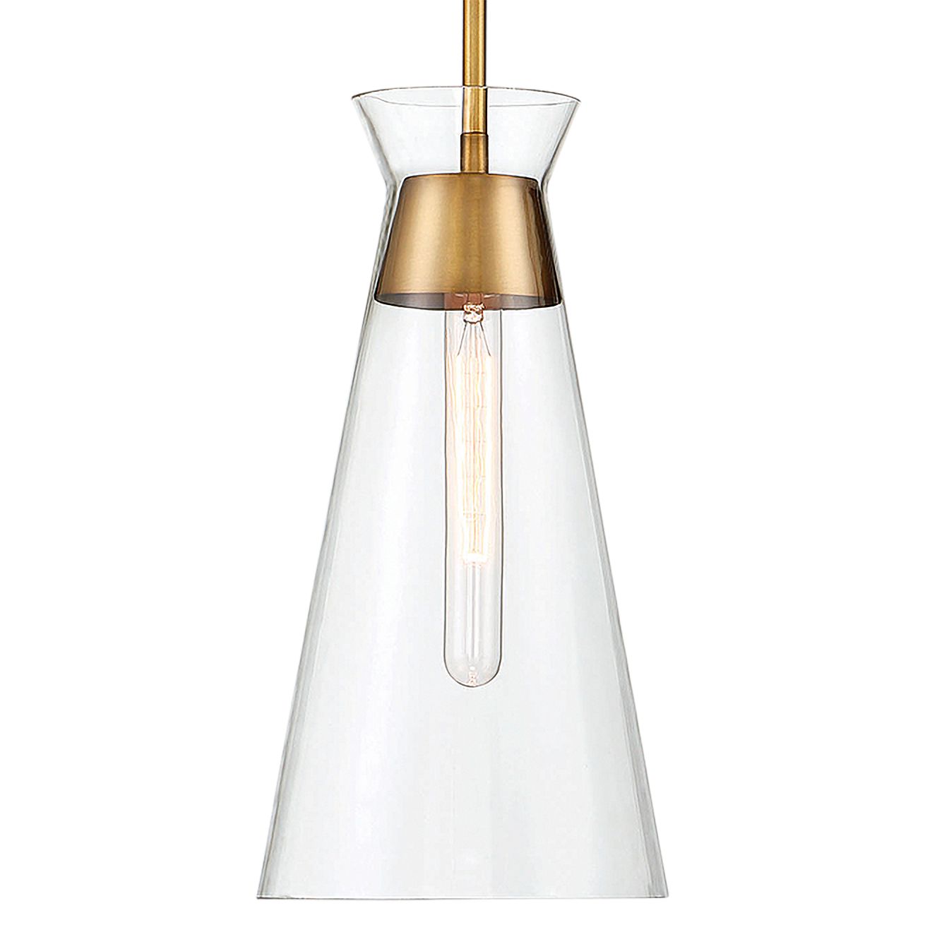 Image 2 Lakewood 1-Light Pendant in Warm Brass more views
