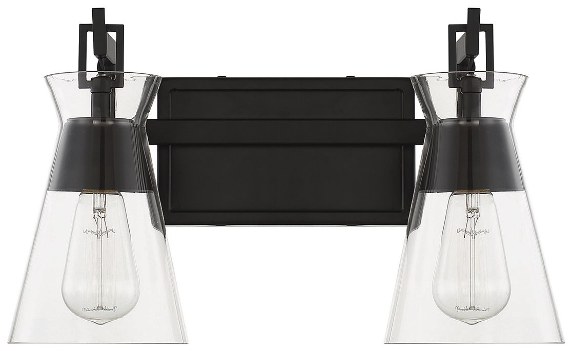 Image 2 Lakewood 2-Light Bathroom Vanity Light in Matte Black more views