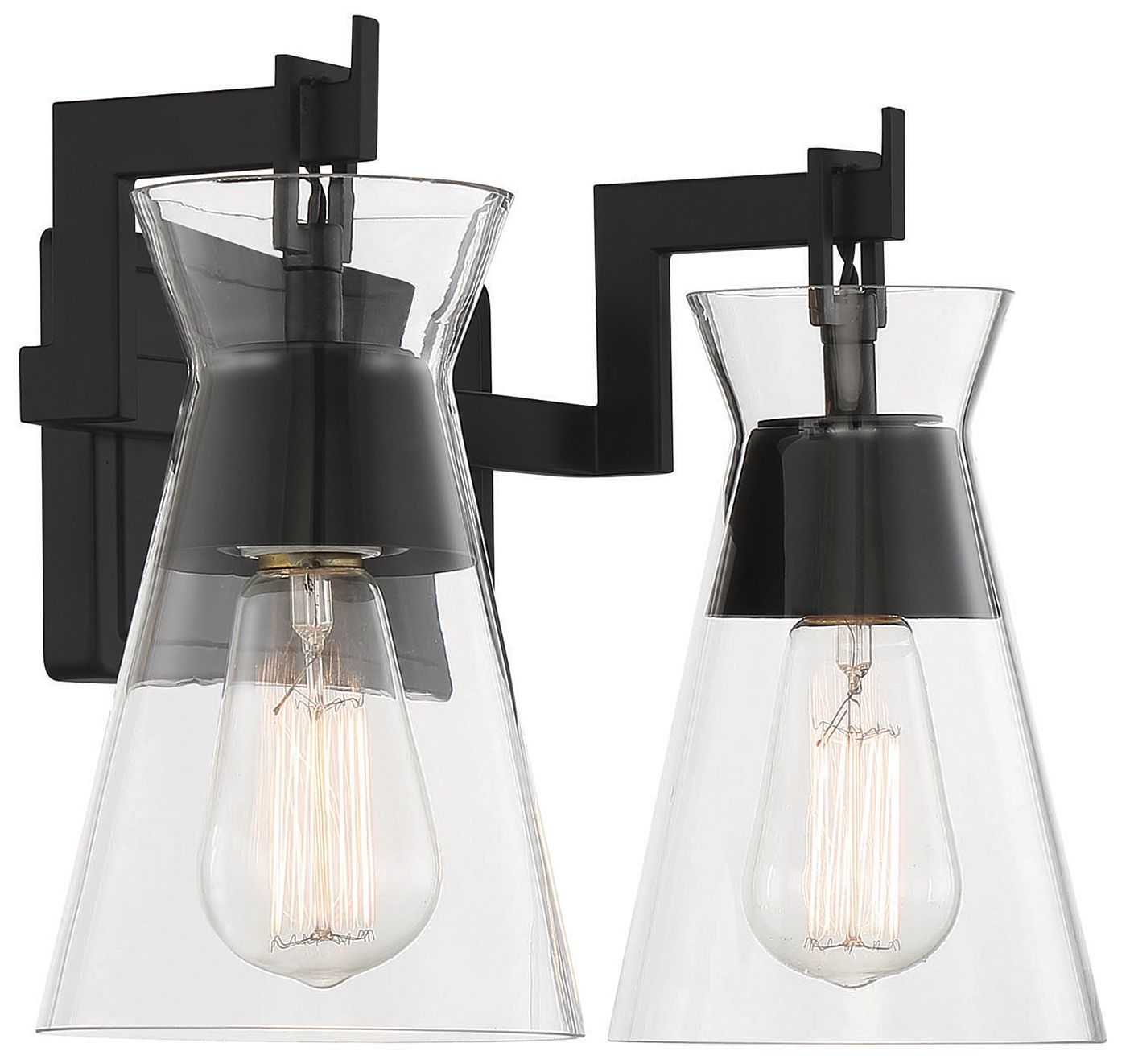 Image 4 Lakewood 2-Light Bathroom Vanity Light in Matte Black more views