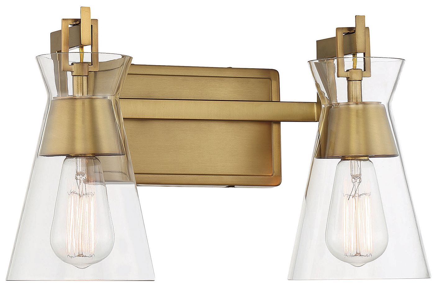 Image 3 Lakewood 2-Light Bathroom Vanity Light in Warm Brass more views