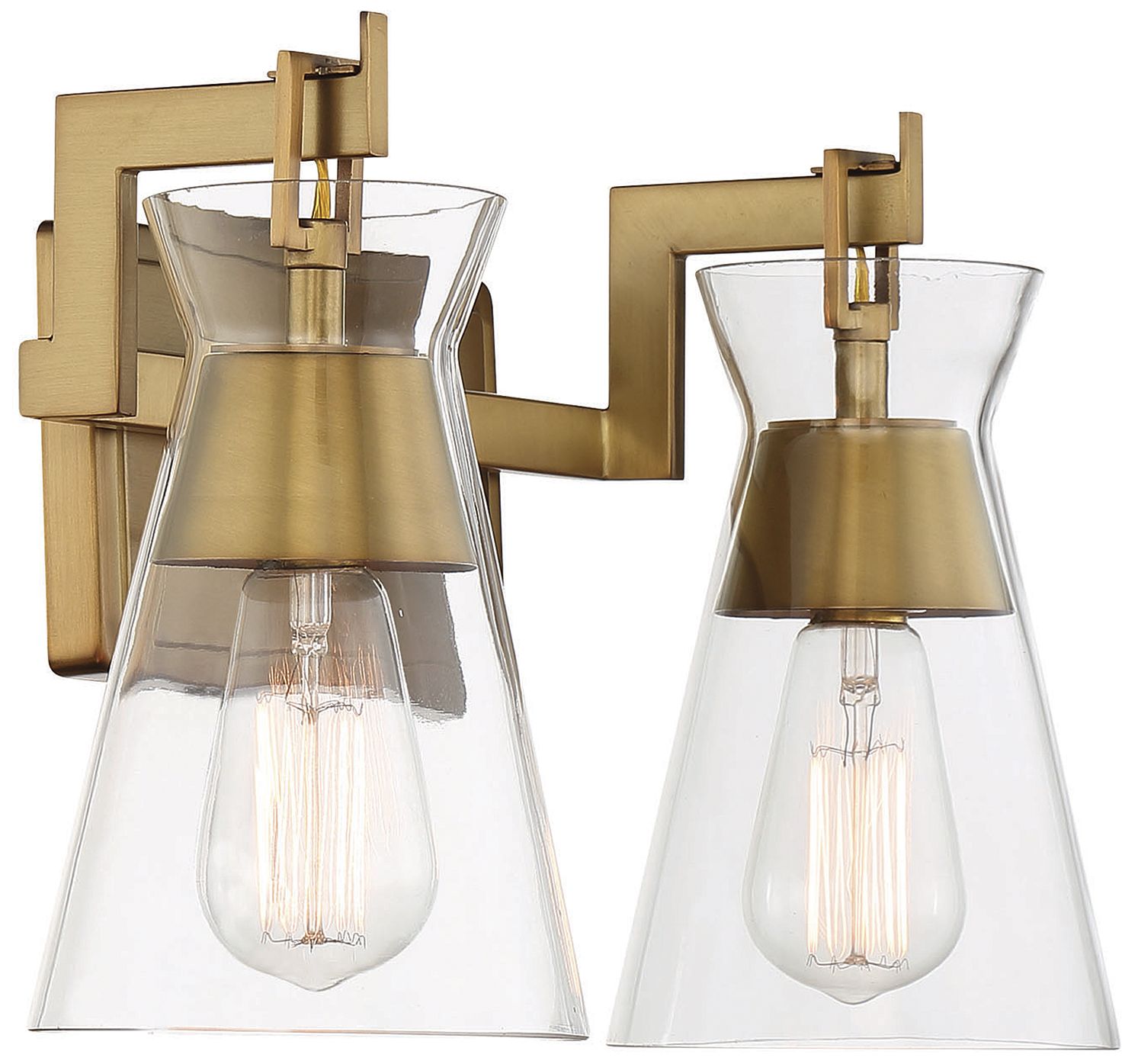 Image 4 Lakewood 2-Light Bathroom Vanity Light in Warm Brass more views