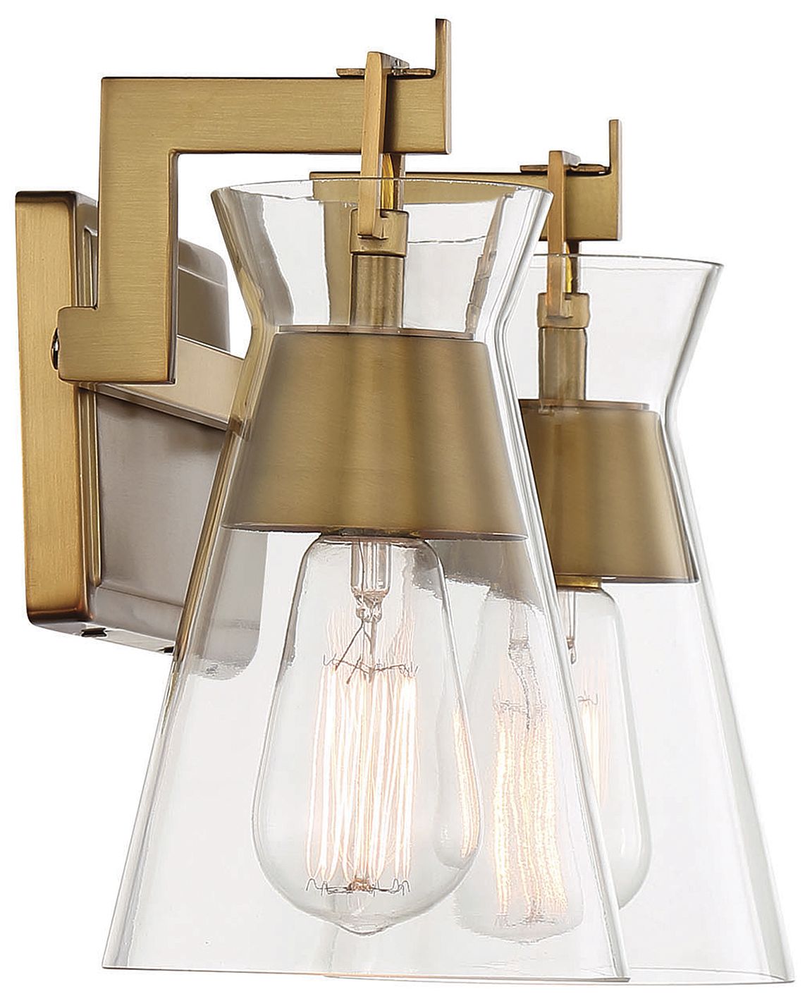 Image 5 Lakewood 2-Light Bathroom Vanity Light in Warm Brass more views