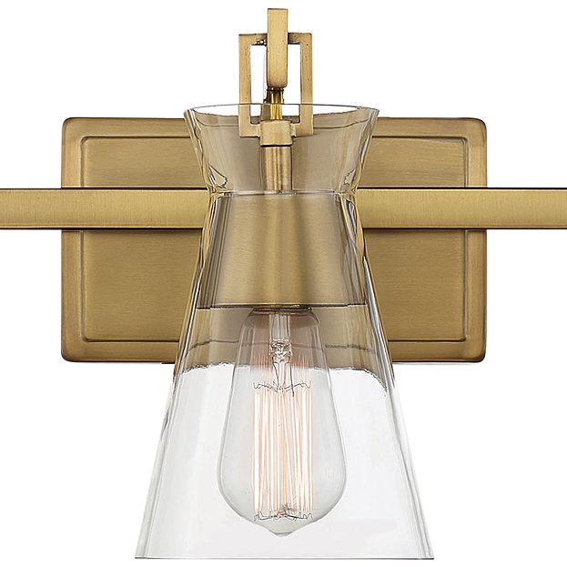 Image 2 Lakewood 3-Light Bathroom Vanity Light in Warm Brass more views