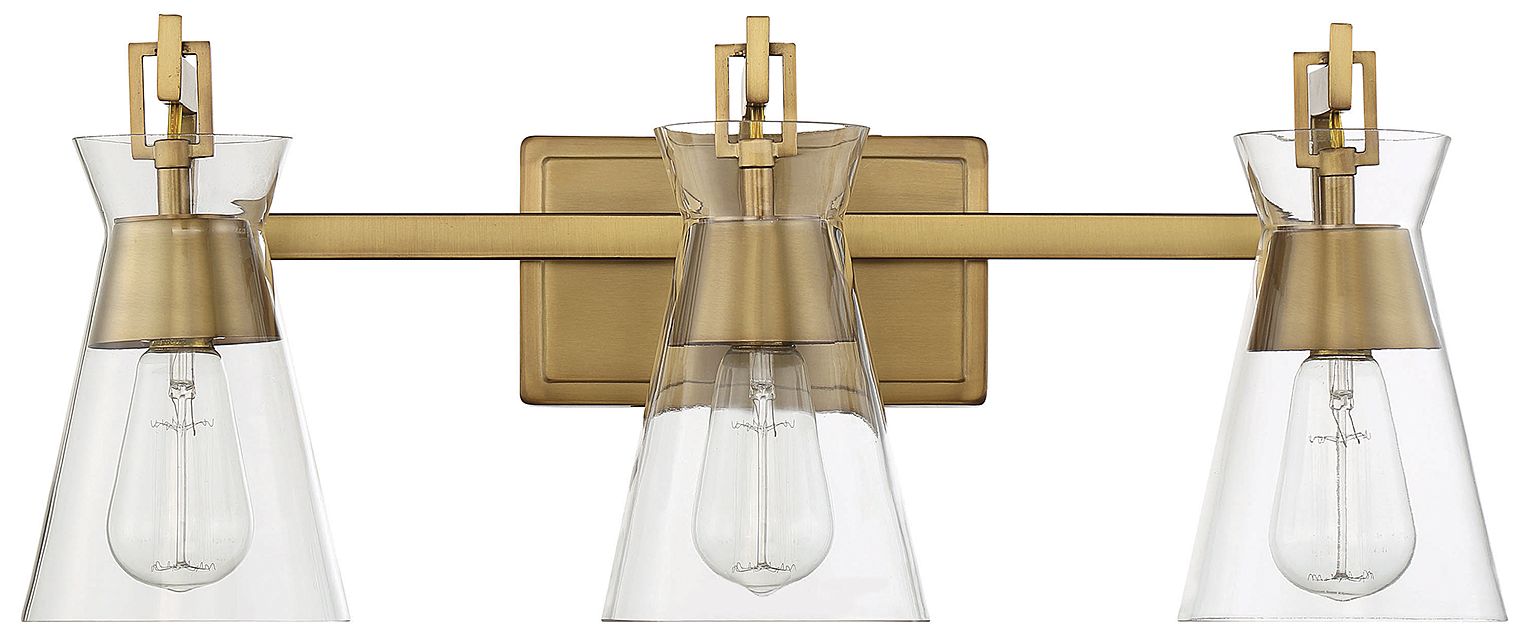 Image 3 Lakewood 3-Light Bathroom Vanity Light in Warm Brass more views