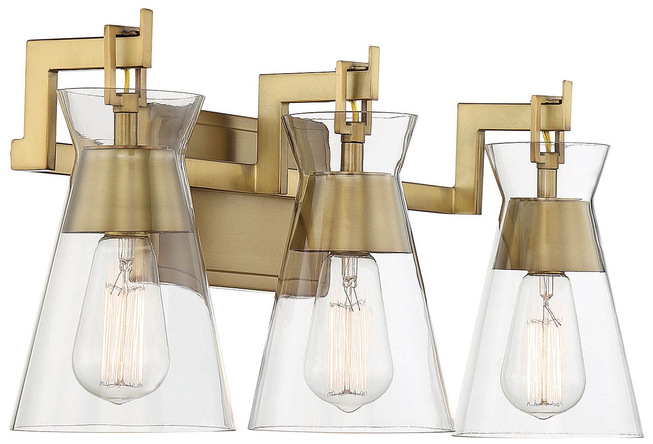 Image 5 Lakewood 3-Light Bathroom Vanity Light in Warm Brass more views