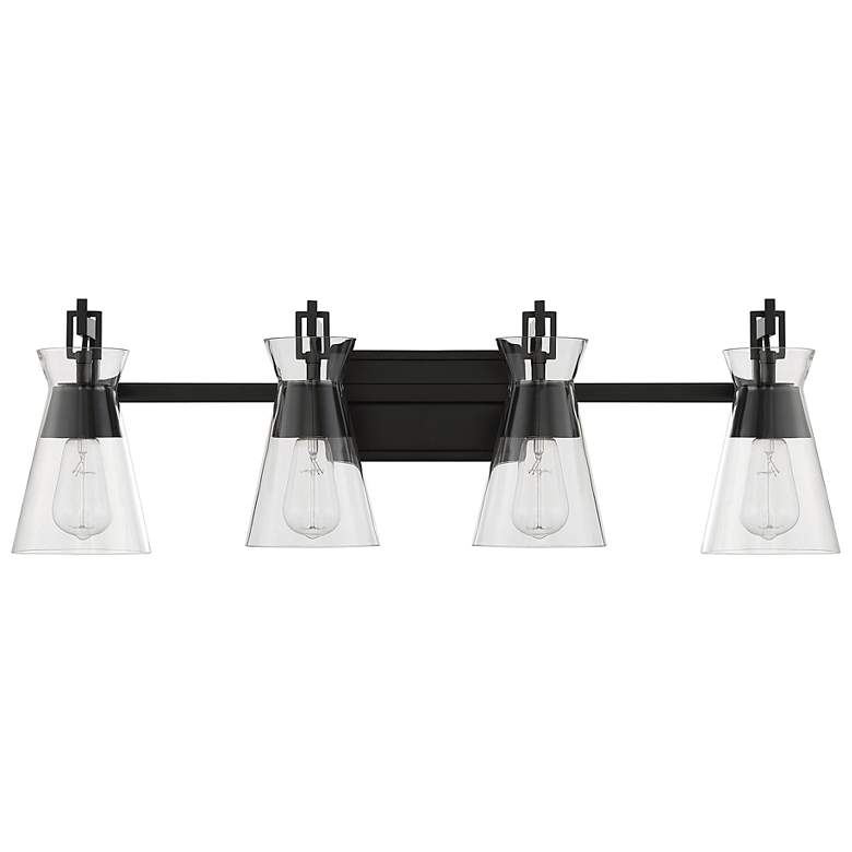 Image 2 Lakewood 32" Wide Matte Black 4-Light Vanity Bath Light more views