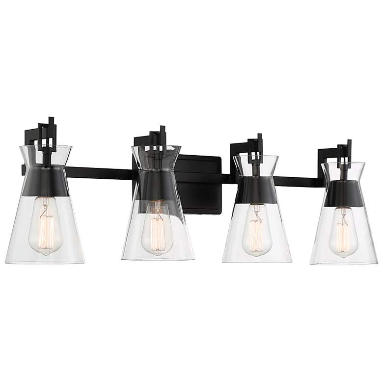 Image 3 Lakewood 32" Wide Matte Black 4-Light Vanity Bath Light more views