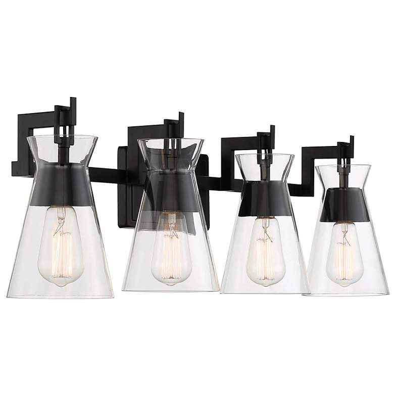 Image 4 Lakewood 32" Wide Matte Black 4-Light Vanity Bath Light more views