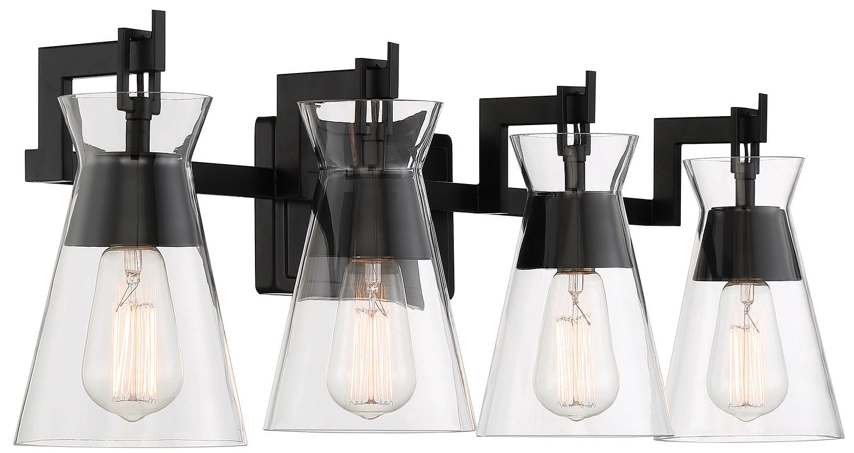 Image 4 Lakewood 4-Light Bathroom Vanity Light in Matte Black more views