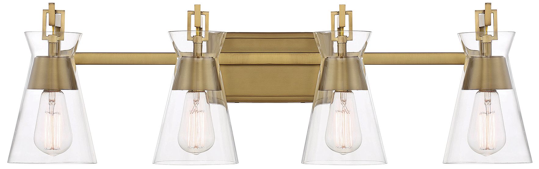 Lakewood 4-Light Bathroom Vanity Light in Warm Brass