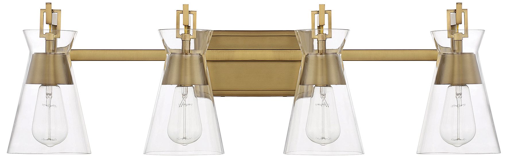 Image 2 Lakewood 4-Light Bathroom Vanity Light in Warm Brass more views
