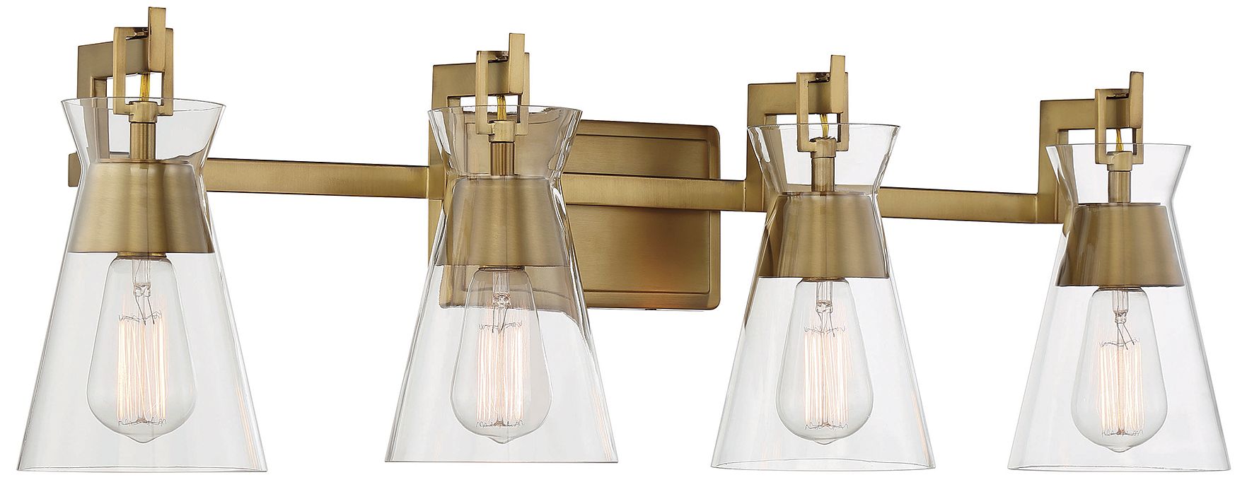Image 3 Lakewood 4-Light Bathroom Vanity Light in Warm Brass more views