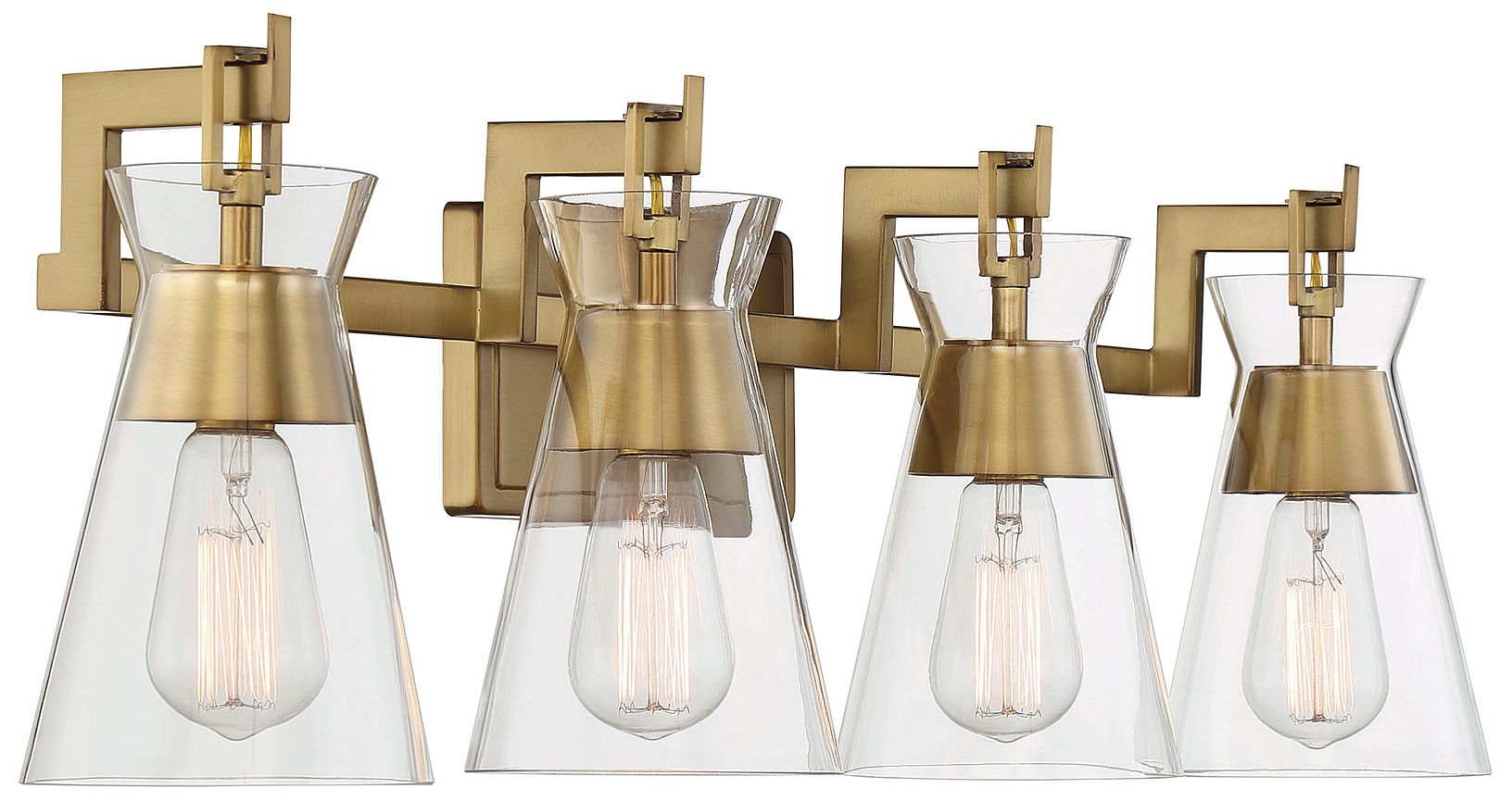 Image 4 Lakewood 4-Light Bathroom Vanity Light in Warm Brass more views