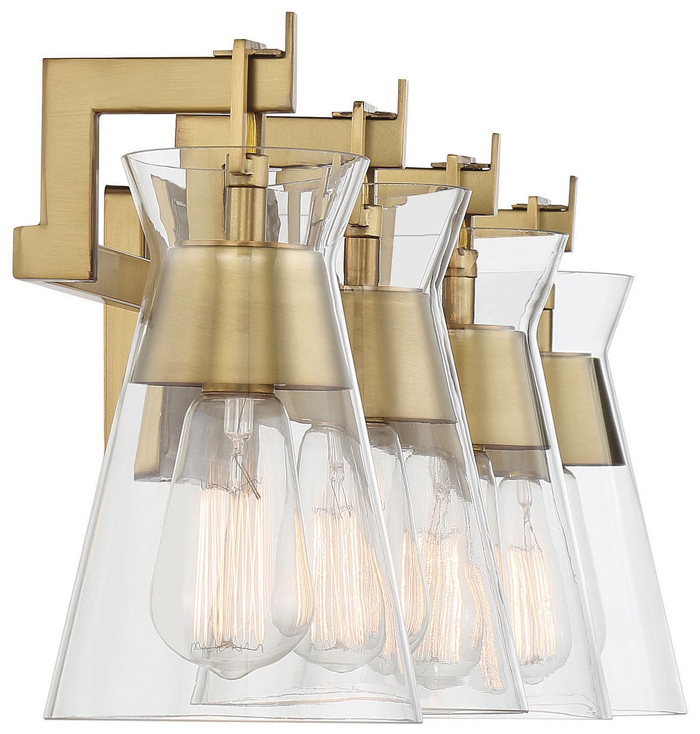 Image 5 Lakewood 4-Light Bathroom Vanity Light in Warm Brass more views