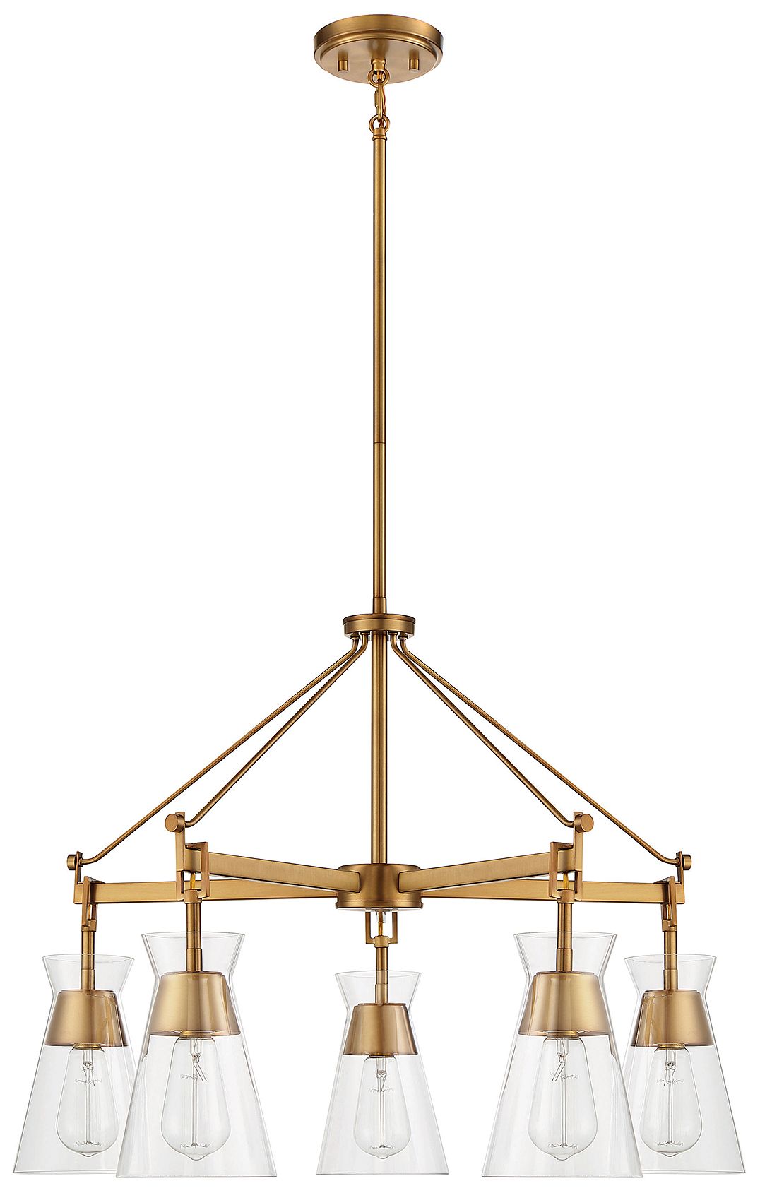 Image 2 Lakewood 5-Light Chandelier in Warm Brass more views