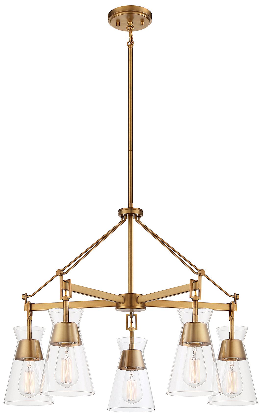 Image 3 Lakewood 5-Light Chandelier in Warm Brass more views