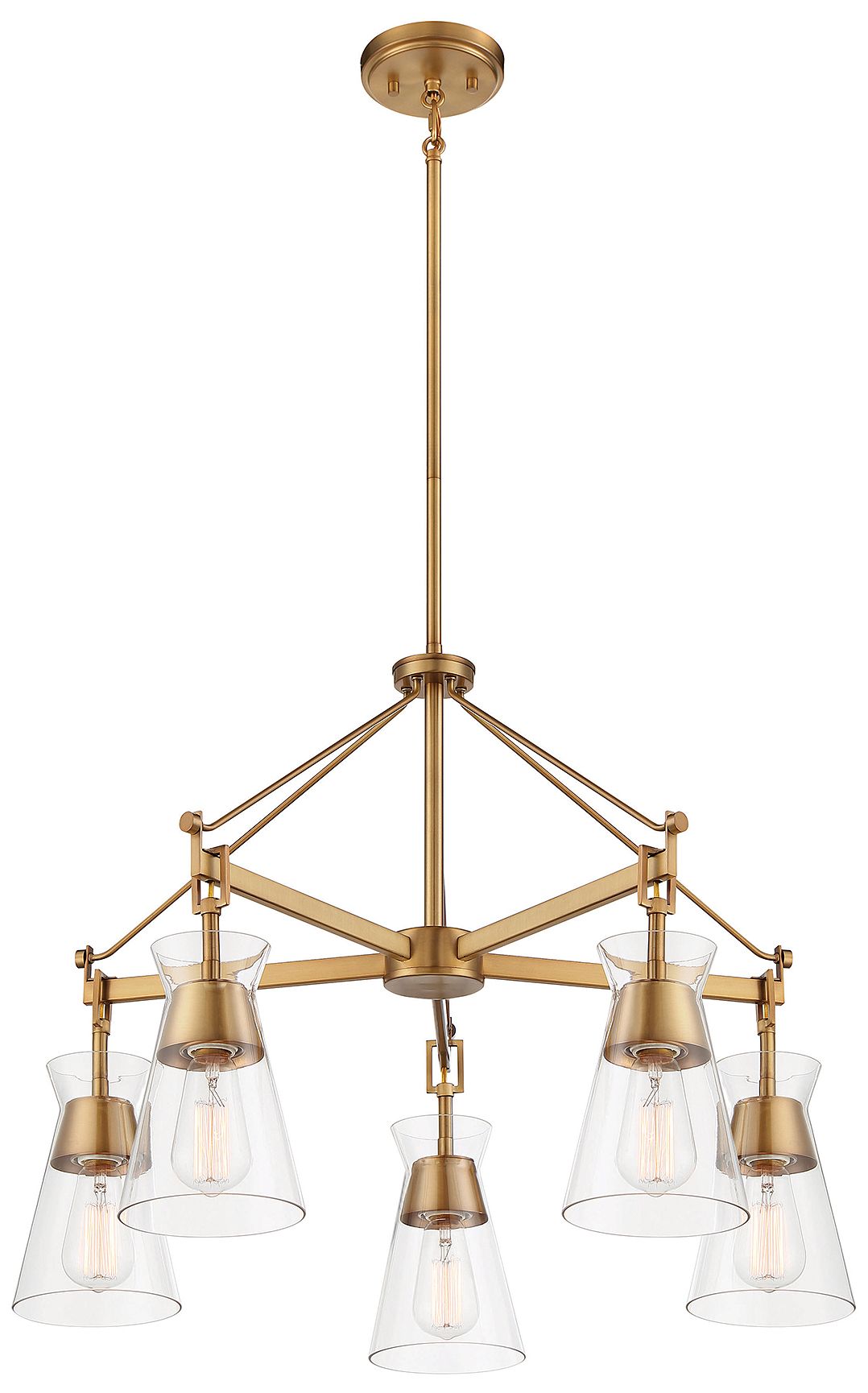 Image 4 Lakewood 5-Light Chandelier in Warm Brass more views
