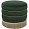 Lakka Green Velvet Round Ottoman