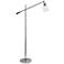 Lalia 56" Adjustable Height Clear Glass and Chrome Boom Arm Floor Lamp