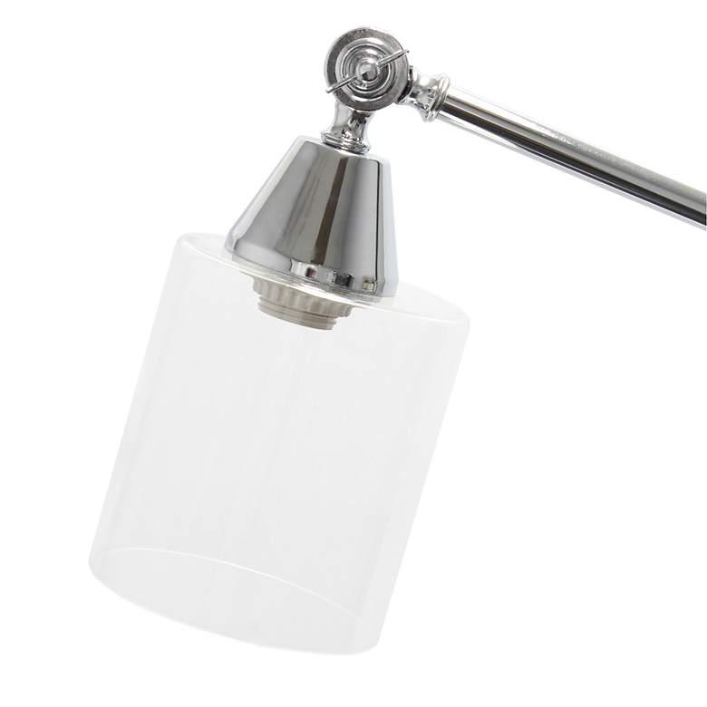 Image 4 Lalia 56" Adjustable Height Clear Glass and Chrome Boom Arm Floor Lamp more views