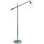 6_Lalia 56" Adjustable Height Clear Glass and Chrome Boom Arm Floor Lamp more views