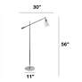 Lalia 56" Adjustable Height Clear Glass and Chrome Boom Arm Floor Lamp
