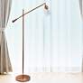 Lalia 56" High Clear Glass and Rose Gold Adjustable Floor Lamp