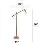 7_Lalia 56" High Clear Glass and Rose Gold Adjustable Floor Lamp more views