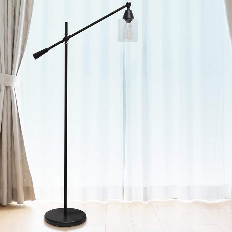 Image 1 Lalia 56 inch Matte Black Arm Adjustable Floor Lamp