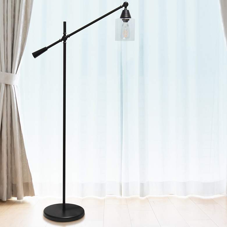 Image 1 Lalia 56" Matte Black Arm Adjustable Floor Lamp