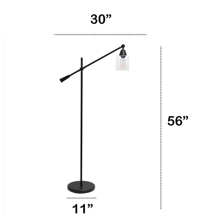 Image 7 Lalia 56" Matte Black Arm Adjustable Floor Lamp more views