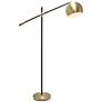 Lalia 59" Antique Brass and Matte Black Swivel Floor Lamp