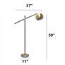 Lalia 59" Antique Brass and Matte Black Swivel Floor Lamp