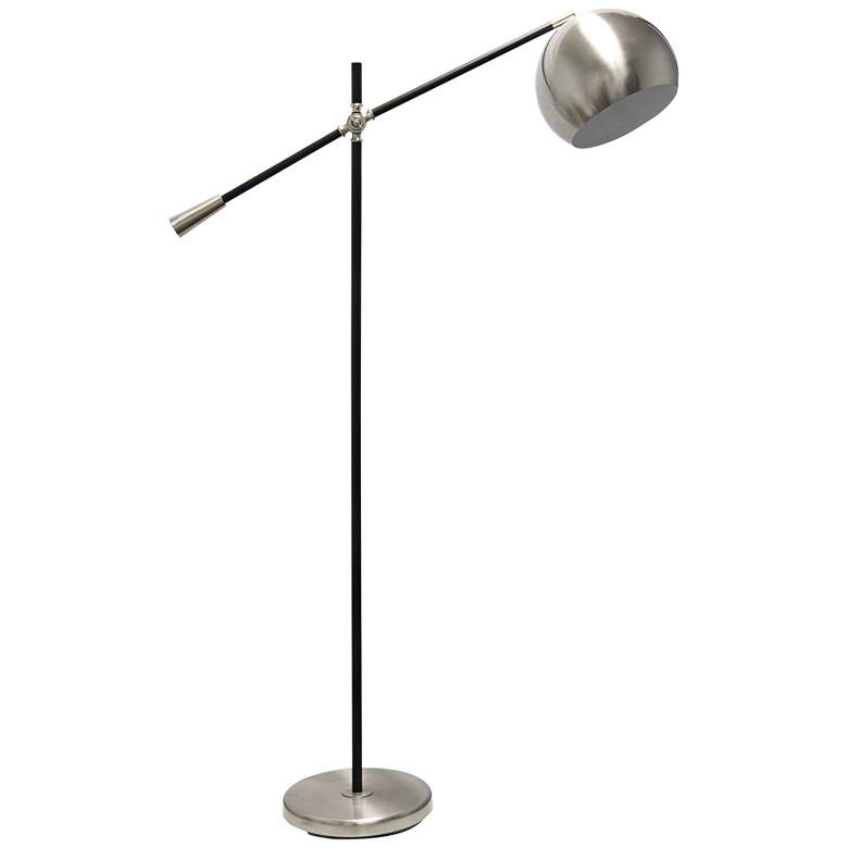 Image 2 Lalia 59" Brushed Nickel and Matte Black Swivel Floor Lamp