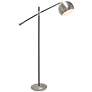 Lalia 59" Brushed Nickel and Matte Black Swivel Floor Lamp