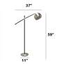 Lalia 59" Brushed Nickel and Matte Black Swivel Floor Lamp